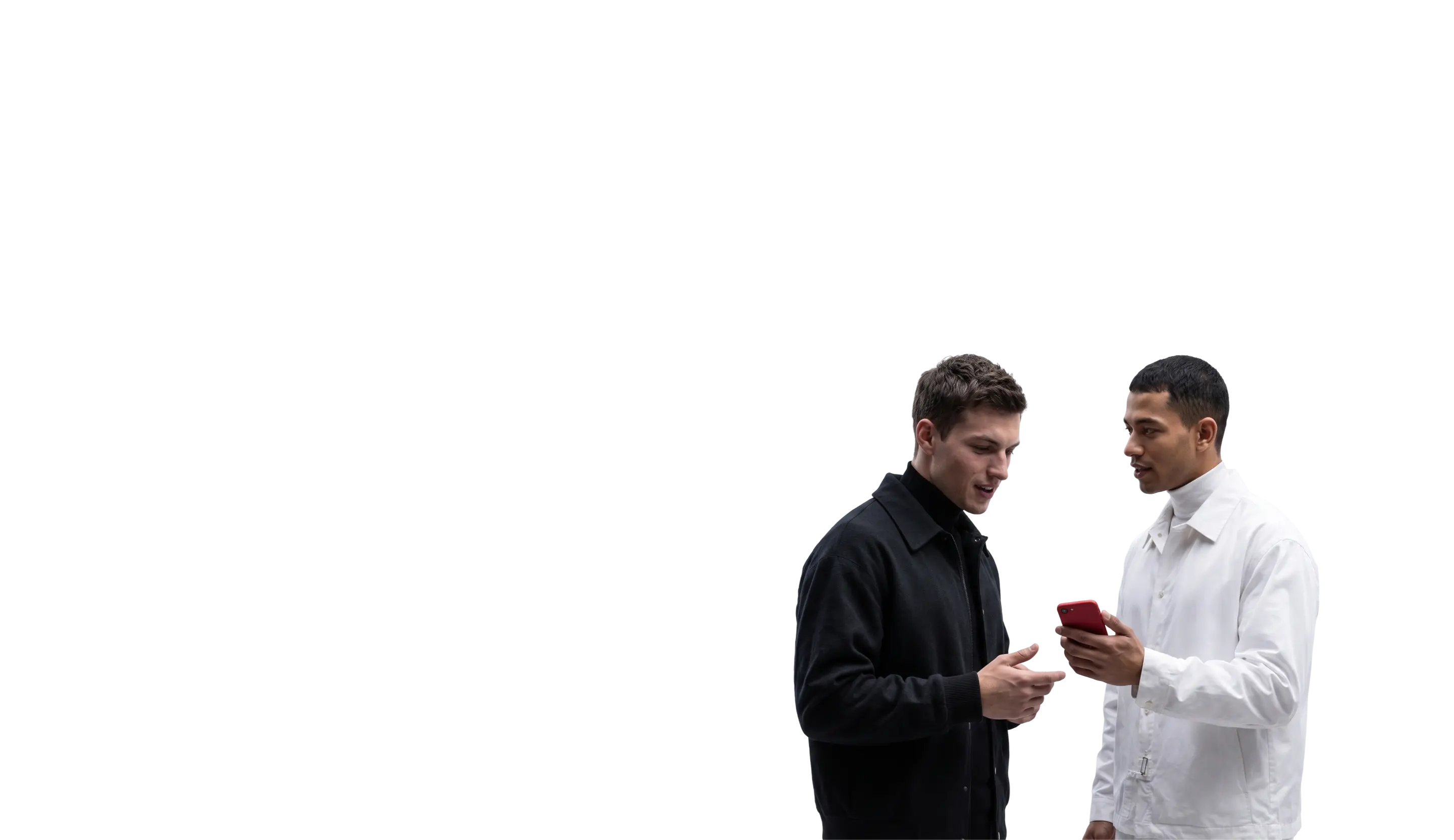 people using mobile trading app on smartphones