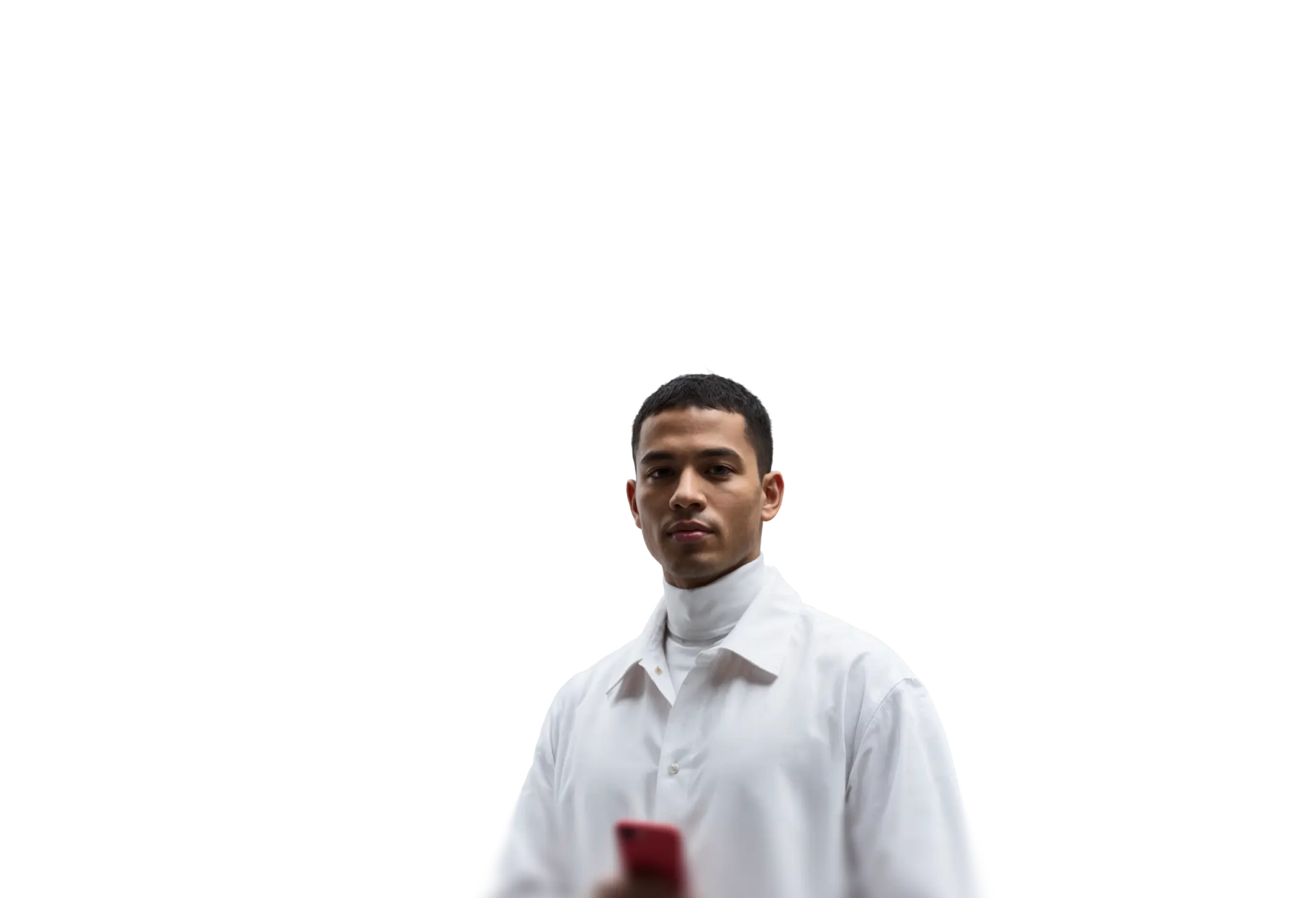 man using trading app on mobile phone