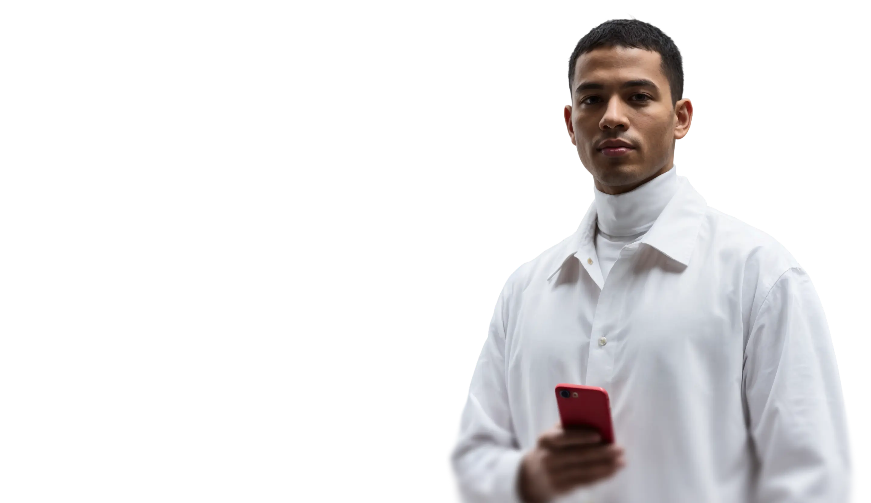 man using trading app on mobile phone