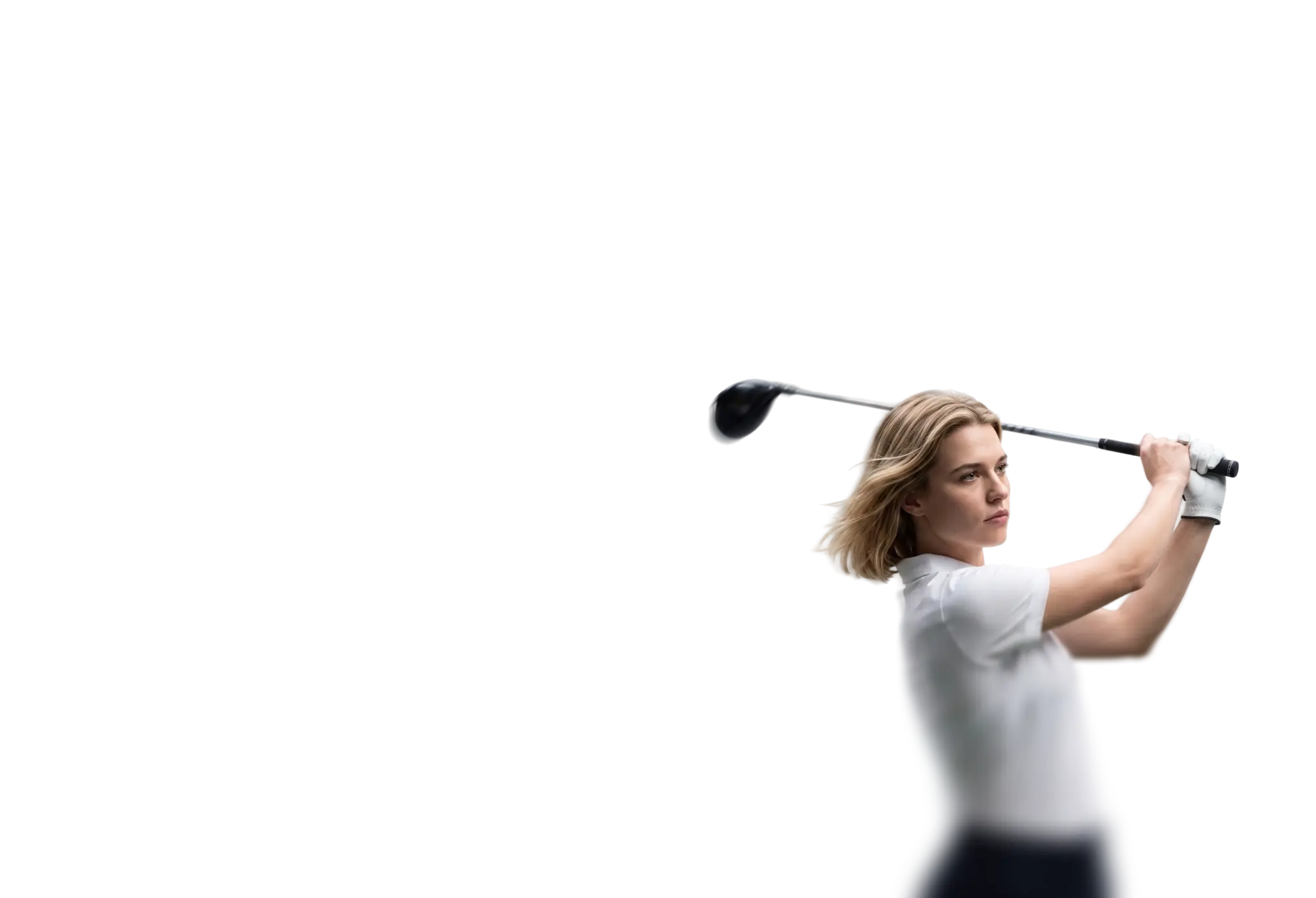 female golfer completing a golf swing